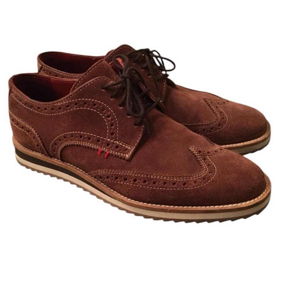 Josef Seibel Men’s Sven Brogues Wing Tips Suede Oxford Shoes Size 11 US